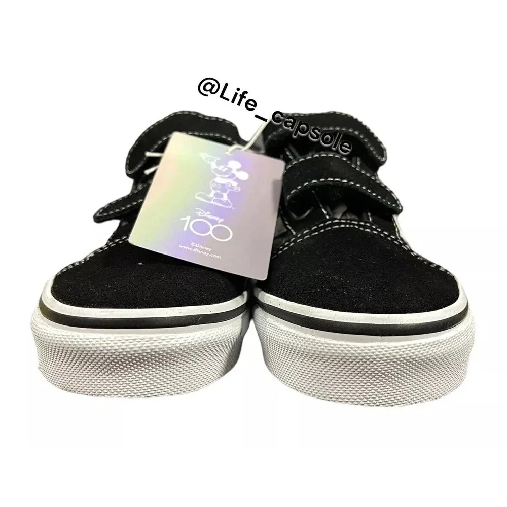 Size 13Y Kids Vans Old Skool Disney Mickey Mouse Youth Easy On Slip VN000VHEBMB